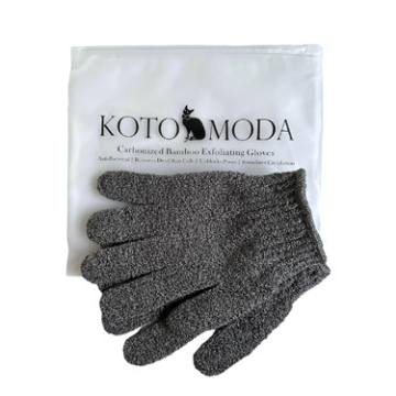 Kotomoda Sphynx Hairless cats Carbonized Bamboo Bath Exfoliating Gloves Charcoal Bamboo Shower Body Scrub