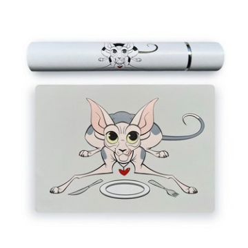Silicone Cat Serving Mat, Waterproof Anti-Slip, Feeding mat for cats bowls 18″*13″ (Grey)